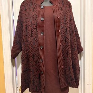 MarlaWynne Brown and Black Knit Dress